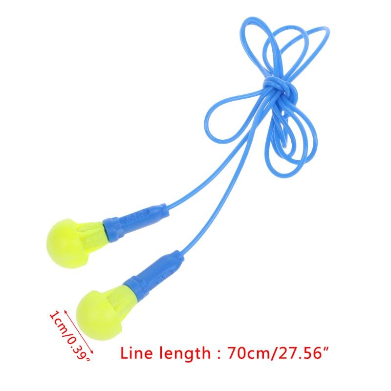 Soft Foam Corded Ear Plugs Hearing Protection Noise Reduction Earplugs Reusable B2QF