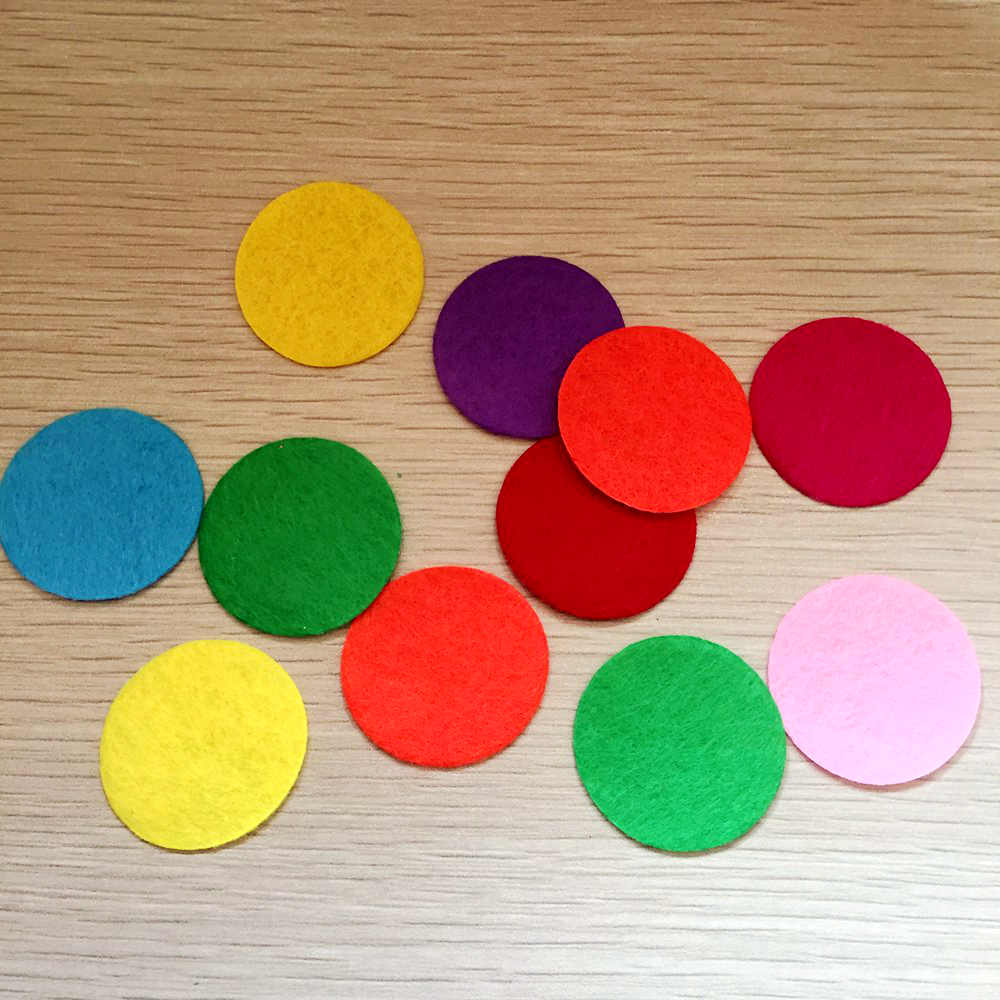 10Mm &amp; 15Mm &amp; 20Mm &amp; 25Mm &amp; 30Mm &amp; 35Mm &amp; 40Mm &amp; 50Mm Kunstmatige Non Woven Vilt Ronde Vilt Doek Vilt Diy Voor Naaien Plakboek Patches: Mix 35mm 100pcs
