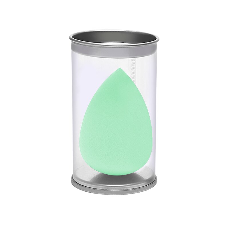 Borla cosmética para base de maquillaje, esponja hidrofílica en forma de gota de agua, no esponja de látex, herramienta de maquillaje de belleza para uso Dual en seco y mojado 1 ud.: Green