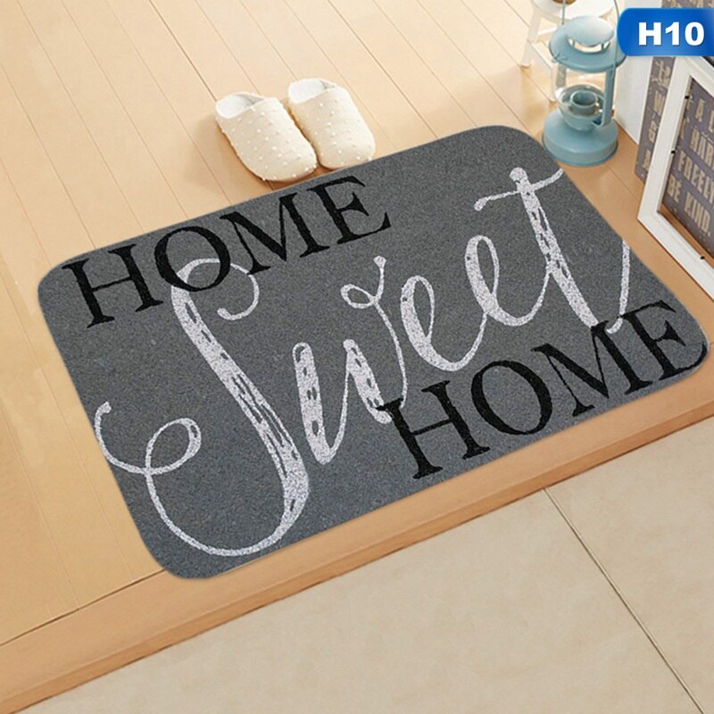 Tapis antidérapant rectangulaire 40 x 60cm welcome home pour chambre à coucher, tapis de sol d'entrée, motif tournesol, paillasson en flanelle: H10