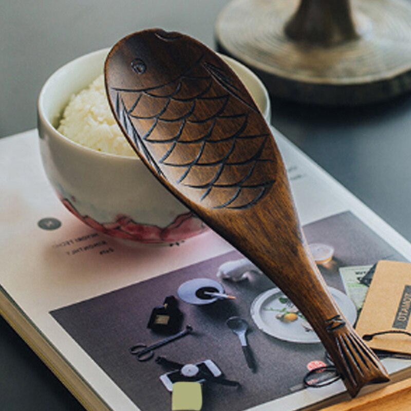 Spatule à riz en bois massif, sculpture en bois de , ustensiles de cuisine en bois, ensemble d'artisanat en bois