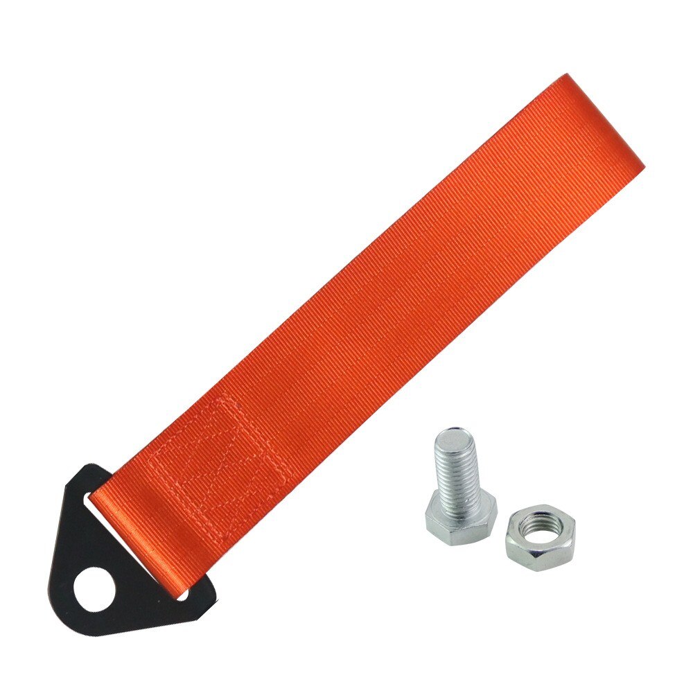 1Pcs 25cm Towing Rope High Strength Polyester Trailer Tow Ropes Racing Car Universal Tow Eye Strap Tow Strap Bumper Trailer: Orange
