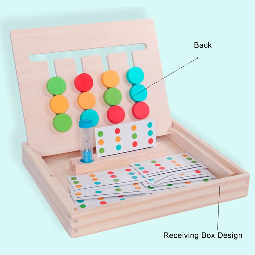 Houten Kleur Vorm Pairing Puzzels Activiteit Board met Zandloper Onderwijs Speelgoed