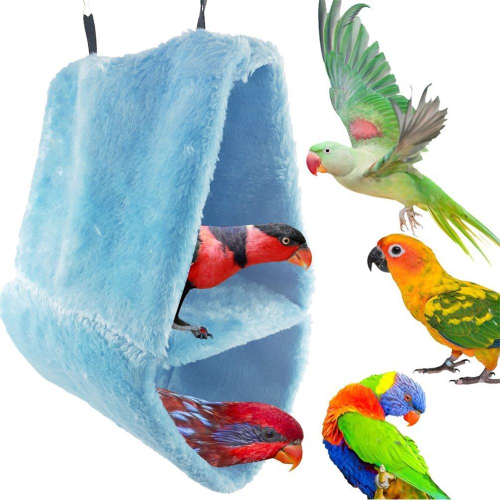 Huisdier Vogel Papegaai Hangmat Hut Tent, Dubbele Laag Warme Bed Nest, opknoping Cave Winter Grote Vogel Kooien Voor Papegaaien Baars