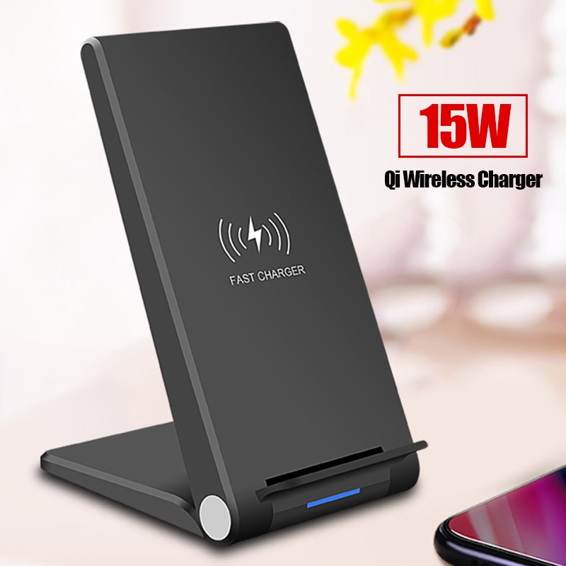 Qi Draadloze Oplader Stand 15W Snel Opladen Voor Huawei Mate 20 Pro Samsung Note 10 Draadloze Lading Pad Voor iphone 11 Pro X Xs Xr