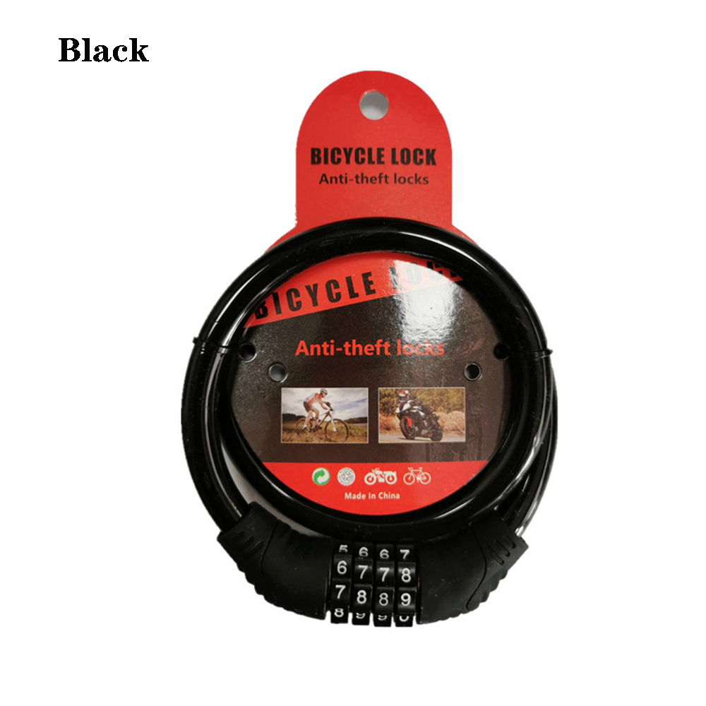 Bicycle Steel Cycle Security Cable Chain Bike Lock Padlock Combination Number 4 Digit Password