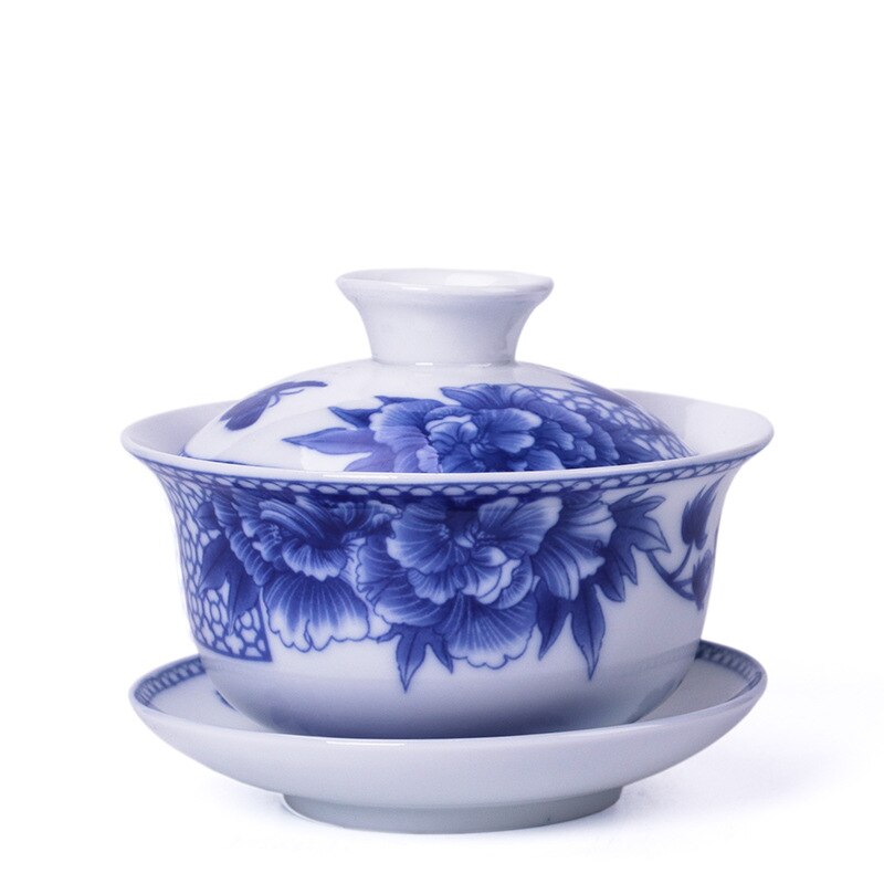 China Hand Painted Tea Set White Porcelain Gaiwan Set Tea Porcelain Pot Set For Travel Beautiful And Easy Kettle: 5