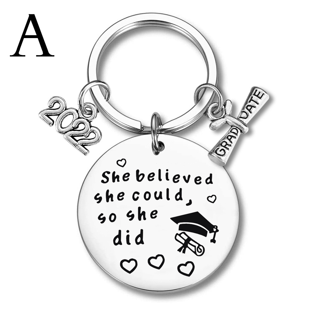 Stainless Steel Graduate Keychain Lettering Class Of 2022 Key Chain pendant Inspirational: A