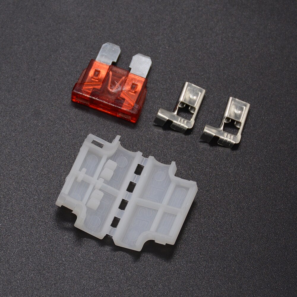 10Sets Auto Standaard Midden Zekeringhouder + Auto Boot Truck Atc/Ato Blade Fuse 3A 5A 10A 15A 20A 25A 30A 35A 40A