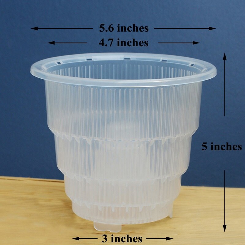 Nätkruka 4 5 6 tums klar orkidékruka i plast med hål blomkruka orkidékruka genomskinlig vägg bra dränering och lufthål: 5 tum / 1 st