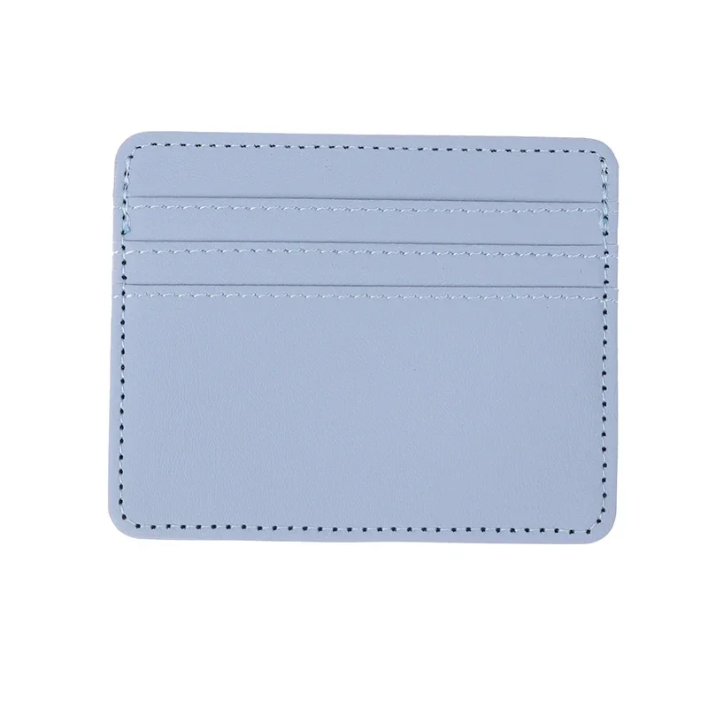 Práctico tarjetero bancario personalizado de , tarjetero portátil de cuero PU para hombre y mujer: Azul