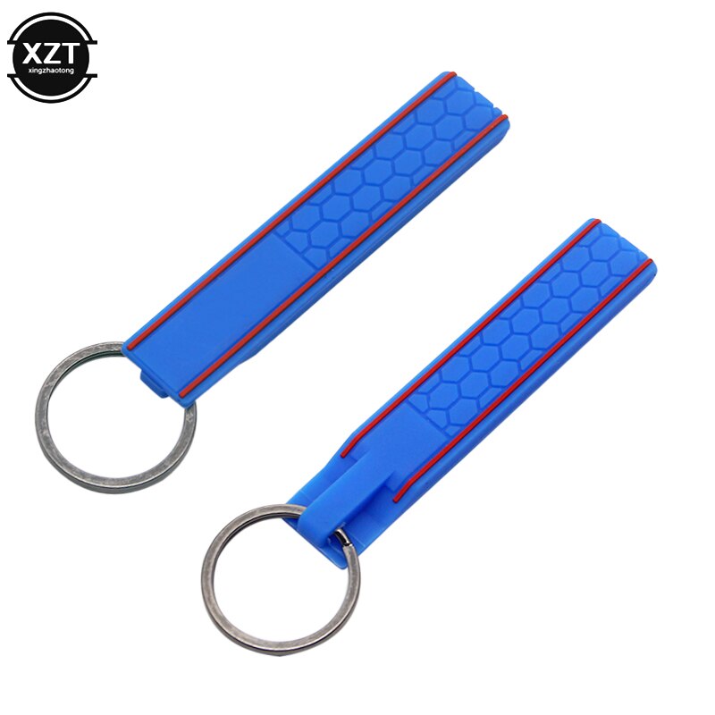 LLavero de goma suave con forma de tiras, forVW forGTI para Volkswagen, estilismo de coche,: Blue forGTI