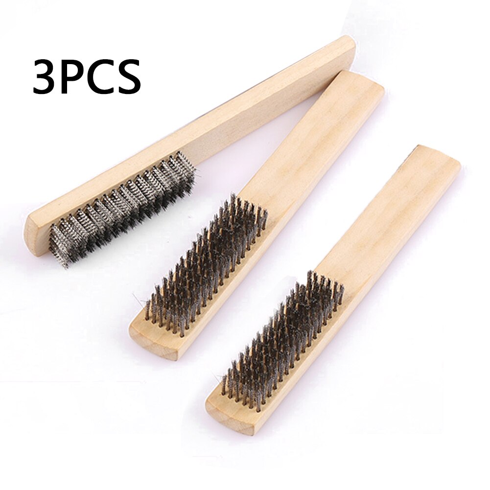 Stainless Steel Brush Wire Brushes For Metal Rust Cleaning Tool 3pcs 3x 3*