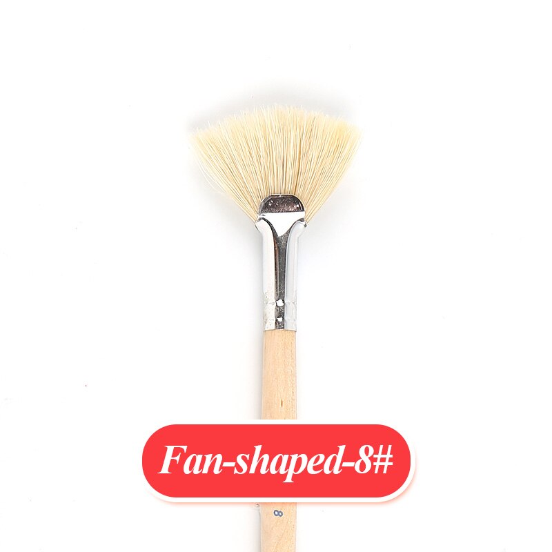 Skyists 2-20 # Waaiervormige Kwast Kwast Tekening Wit Varken Haren Professionele Olie Acryl Schilderen Borstel set Schilderen: 8