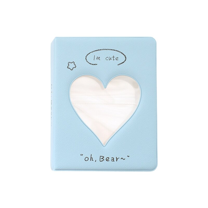 Mini Photo Album 36 Pockets for 2 X 3 Inches Instant Photos Large Capacity LOMO Photo Album Leather Photo Album: Blue large