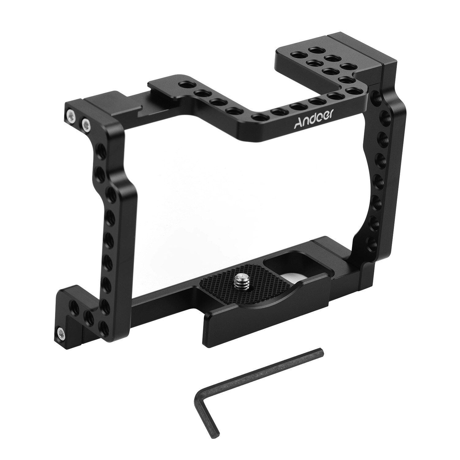 Photograohy Andoer Vlog Camera Cage Rig Aluminium Met Koud Schoen 1/4 Draad Compatibel Met Canon M50 Mirrorless Camera