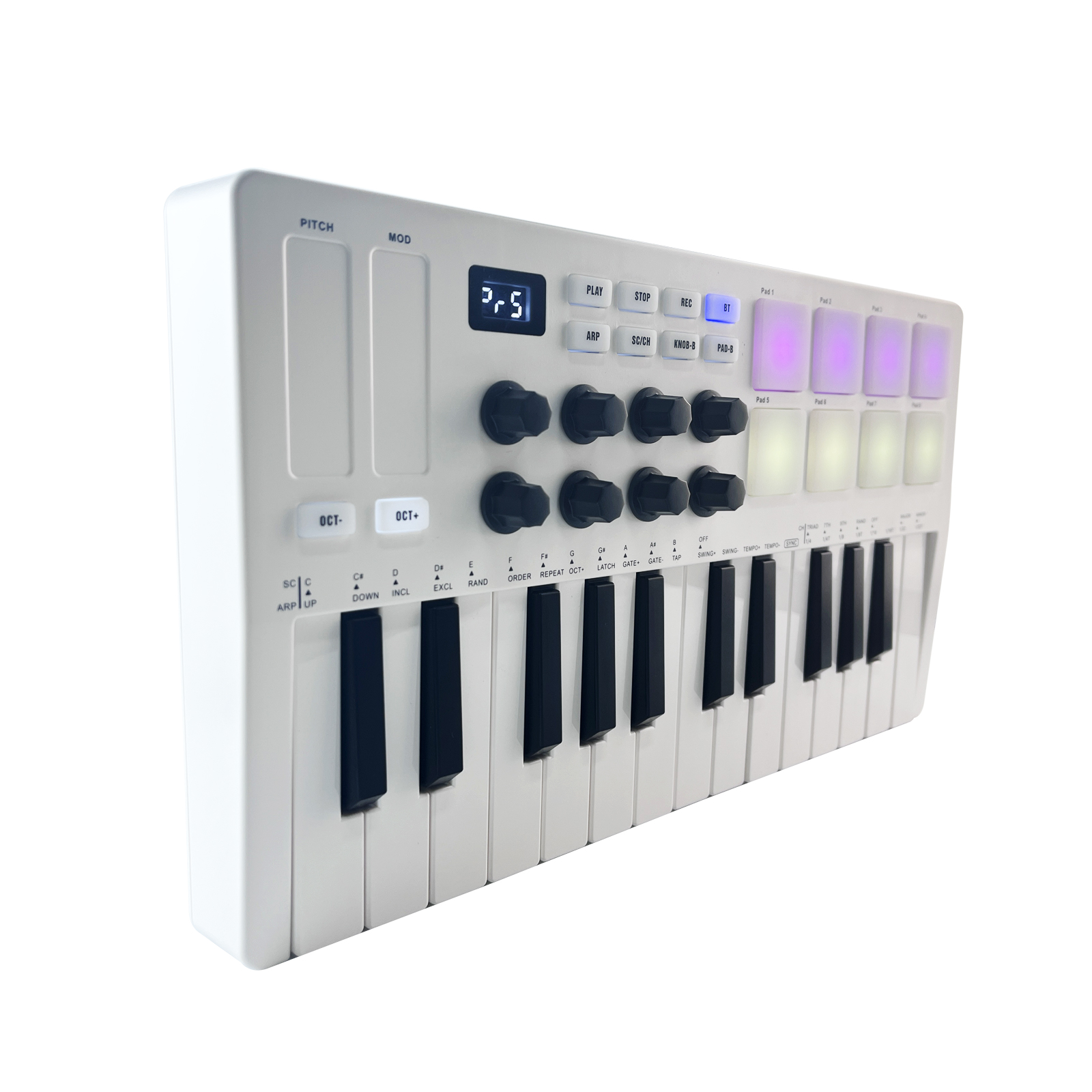 M-VAVE 25-Key MIDI Control Keyboard Mini USB Keyboard MIDI Controller with 25 Velocity Sensitive Keys 8 RGB Backlit Pads 8 Knobs