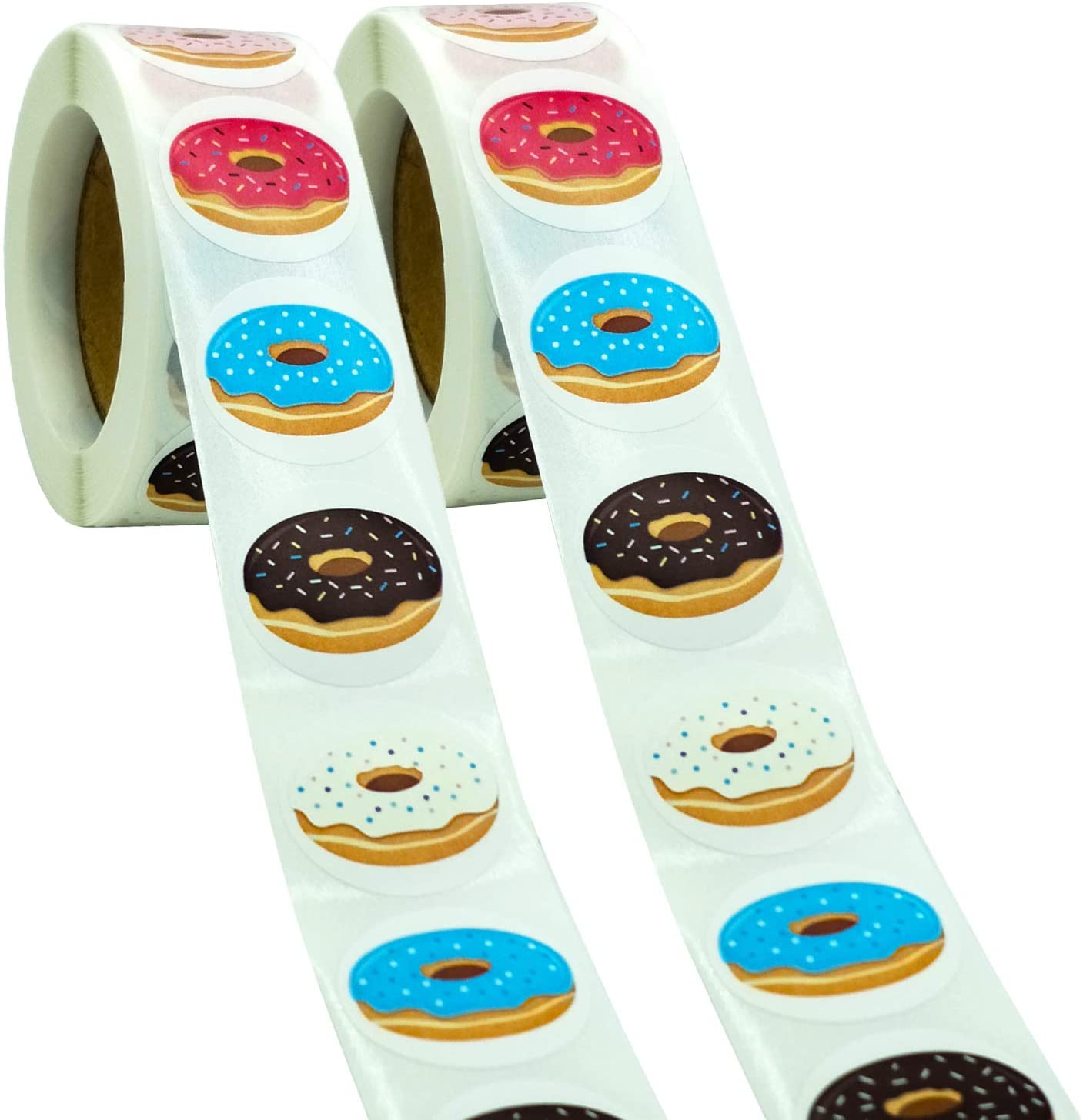 500X Donut Theme Party Decor Sticker Donut Stickers Candy Bag Sealing Stickers Cake Baking Packing Decor DIY Paper Stickers