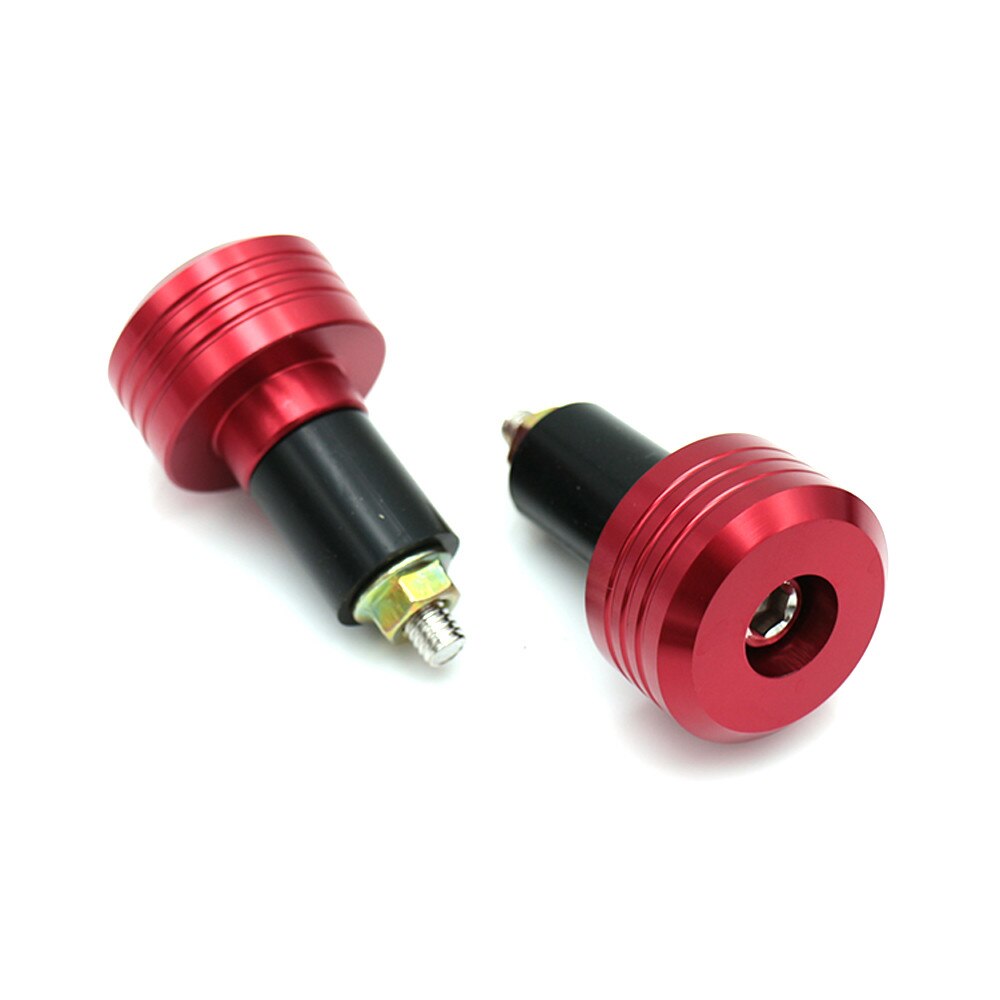 Evomosa Motorcycle Handle Bar Grips Ends Cap Sliders Handvat Bar End Gewicht CNC Aluminium Motor Cafe Racer Chopper Cruiser: Red Color
