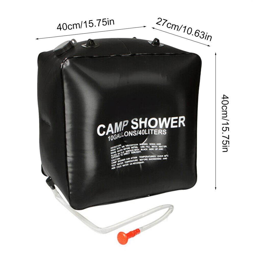 Portable Outdoor Solar Shower Bag 10Gallons/40L with Hose and Shower Head for Camping Outdoor Traveling: Default Title