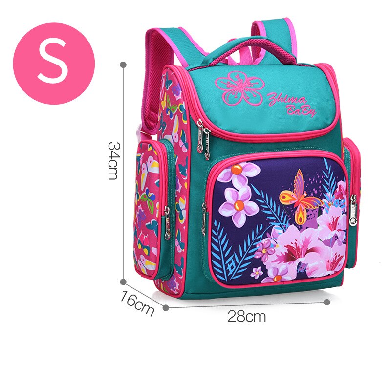 School Bags For Girls Cute Cartoon Children's Backpack Orthopedic Schoolbag Big Capacity School Backpack School Girl Bag: rose-small