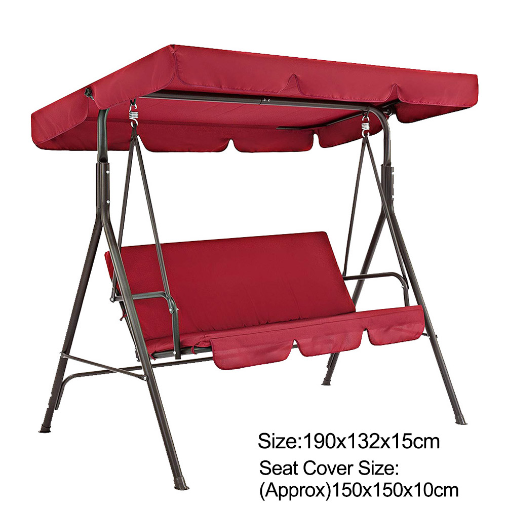 2pcs/set Dustproof Replacement Parts Patio Swing Seat Cover Oxford Cloth Sun Shade Garden Chairs Waterproof Sunproof Universal
