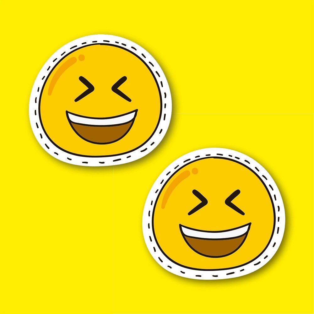 Lachen Krise Emoji Laptop und Telefon Aufkleber-Aufkleber max.5cm 2'li einstellen