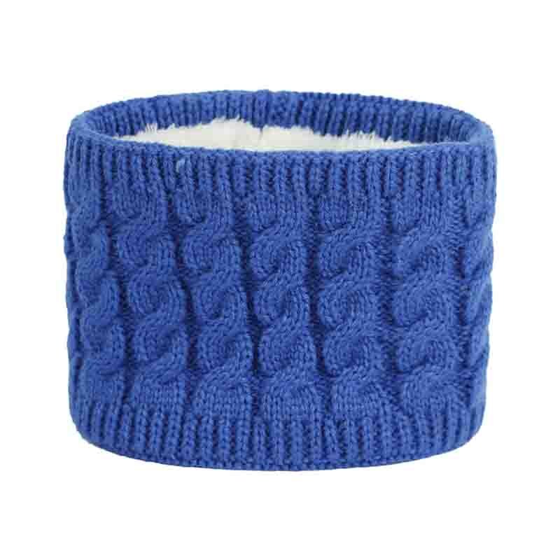 Écharpe chaude en velours pour enfants de 0 à 2 ans, automne et hiver, laine tricotée, col de couleur unie, homme et femme, mignon, A98: Royal blue