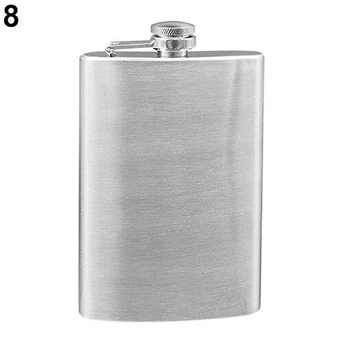 Portátil 4 5 6 7 8 10 Oz Petaca de acero inoxidable whisky Alcohol frasco tapa: 8 Oz
