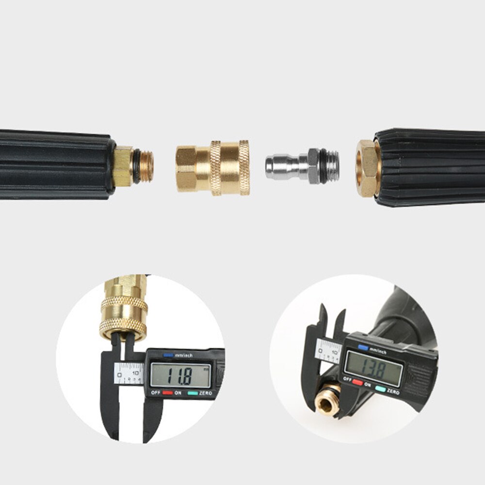 High Pressure Washer Copper Connector Car Washing Adapter 1/4" Female Quick Connection Adapter M14*1.5 Connector