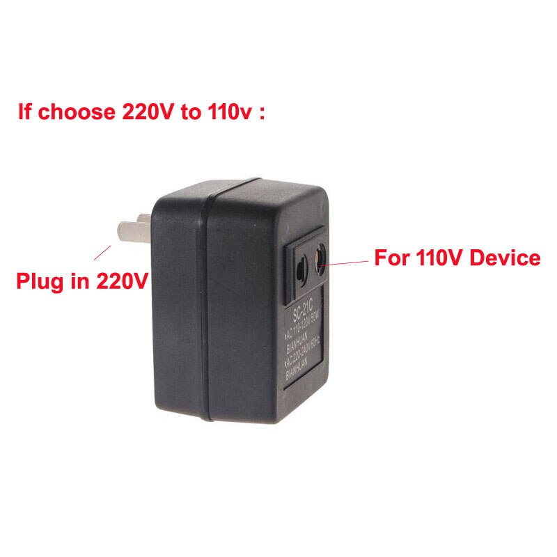 Sc -21c ac 50w 60hz max teho  ac 220v muutos  to 110v kertavaihto jännite muuntaja tehomuunnin adapteri us pistoke