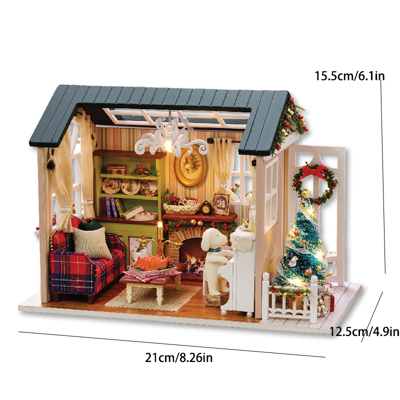 DIY 3D Bakkerij Poppenhuis Houten Miniatuur Poppenhuis Kit Meubels Modern Huis Model Speelgoed Kinderen Creatieve Meisje Verjaardagscadeautjes