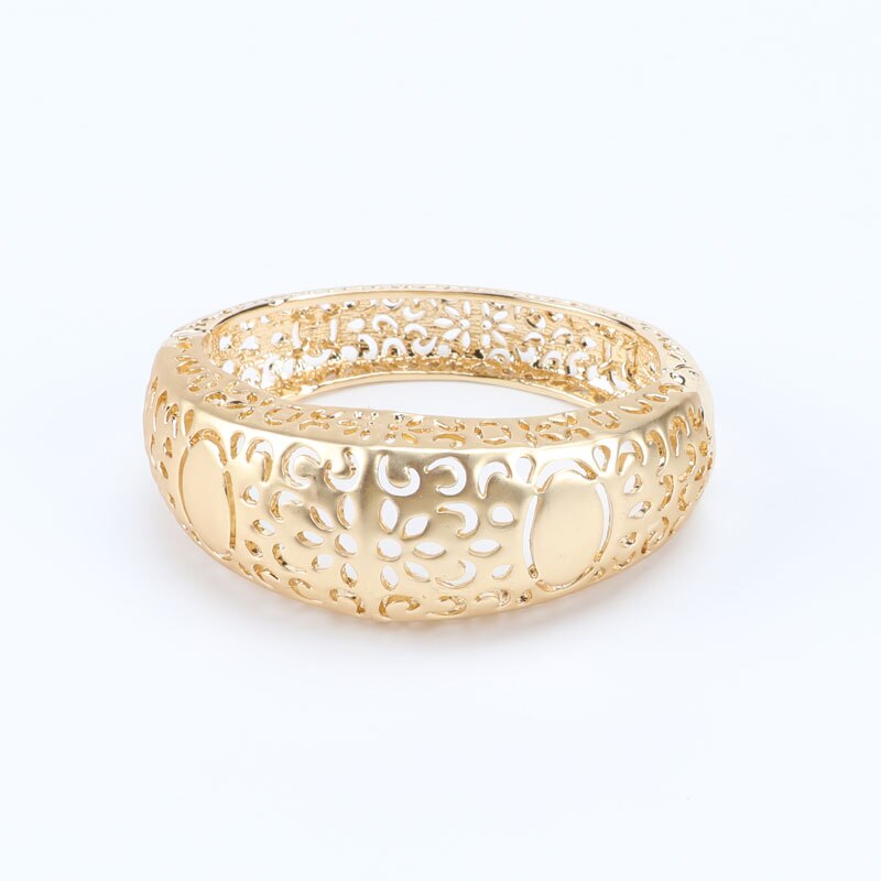 Brautschmuck setzt Farbe Gold Schmuck einstellen modisch Halskette Ohrringe Armbinde Ring einstellen Für Frauen Dubai Schmuck-einstellen