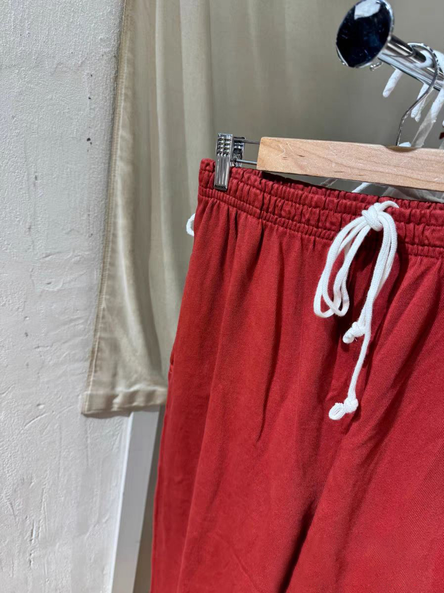 Røde, lige, løse joggingbukser til kvinder med snøre, efterårsbukser med bred talje i bomuld, vintage streetwear, sport, lange bukser  y2k