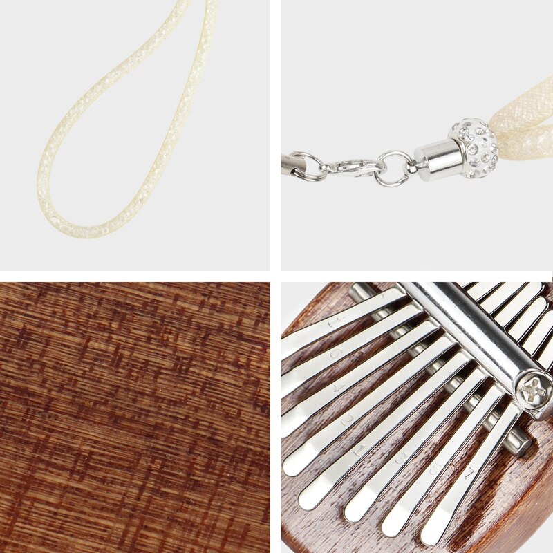 Chaude 8 touches Mini Kalimba doigt pouce Piano Marimba avec pendentif accessoire Musical
