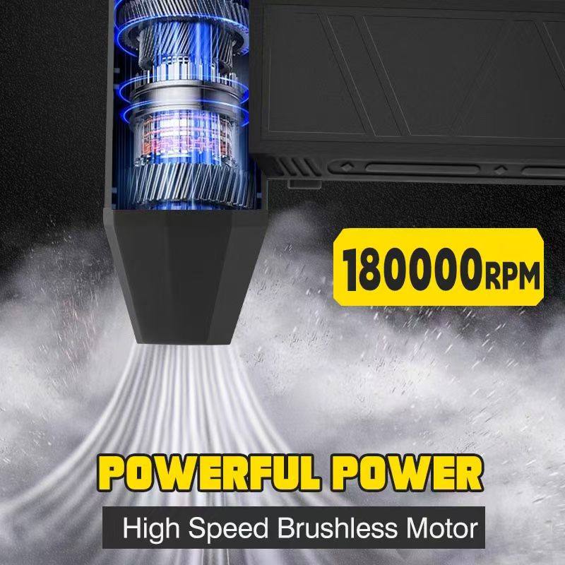 Mini soplador de aire potente 180000 RPM 62 m/s Motor sin escobillas portátil Turbo Jet ventilador batería aire plumero soplador para coche QiLiLai