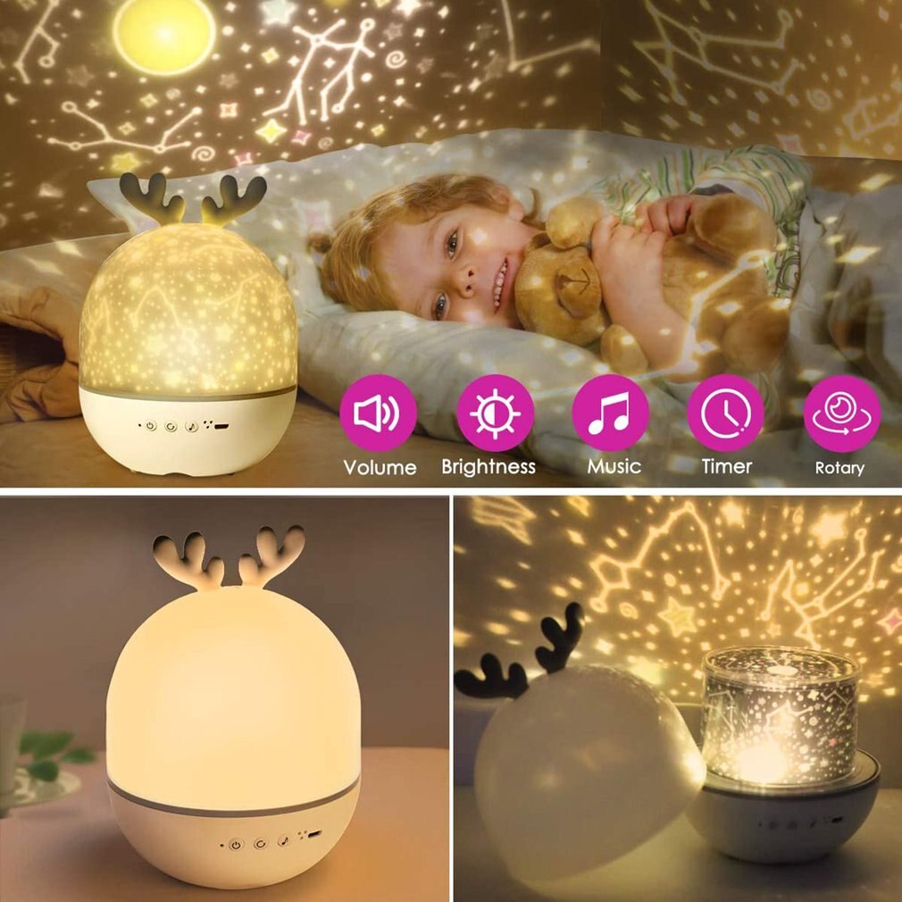 Baby Night Light Projector Star Projector Galaxy Starry Sky Lights Rotation Funny For Kids For Home Care