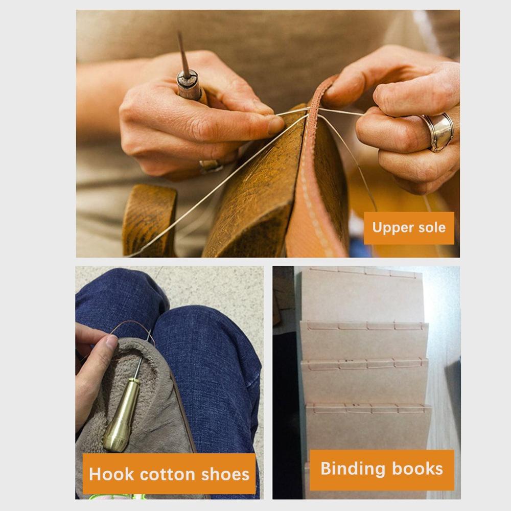 1pcs Canvas Leather Sewing Awl Needle Hand Stitch Copper Handle Awl DIY handcraft for Shoe Handmade Leather Repair Sewing Tools