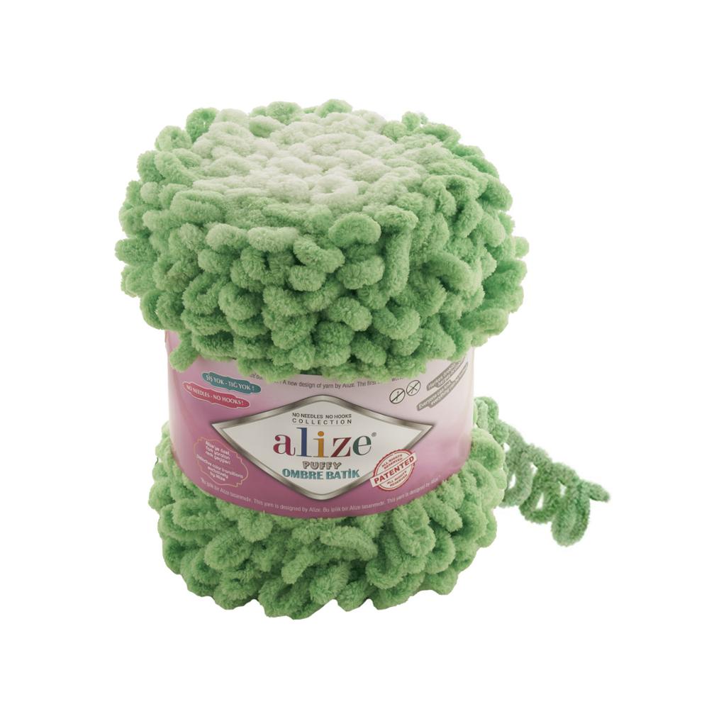 Finger Knitting Yarn - Easy Knitting - NO SKEWERS - NO NEEDLES - BIG - 55 Meters(600gr) - 11 Color - Alize Puffy Ombre Tie Dye-DIY: 7428