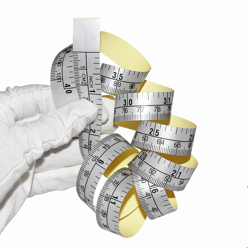 Samoprzylepna metryczny naklejka taśma miernicza linijka robić maszyny robić szycia taśma miernicza srebrny lepki skala naklejka 150/100/61/30cm