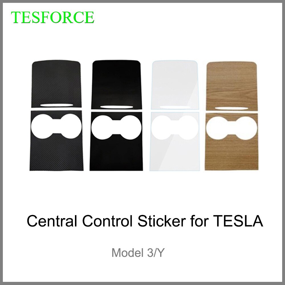 2PCS Car Central Control Panel Sticker Wood Center Console Model3/Y Interior Film Wood Grain For Tesla Model 3 Model Y
