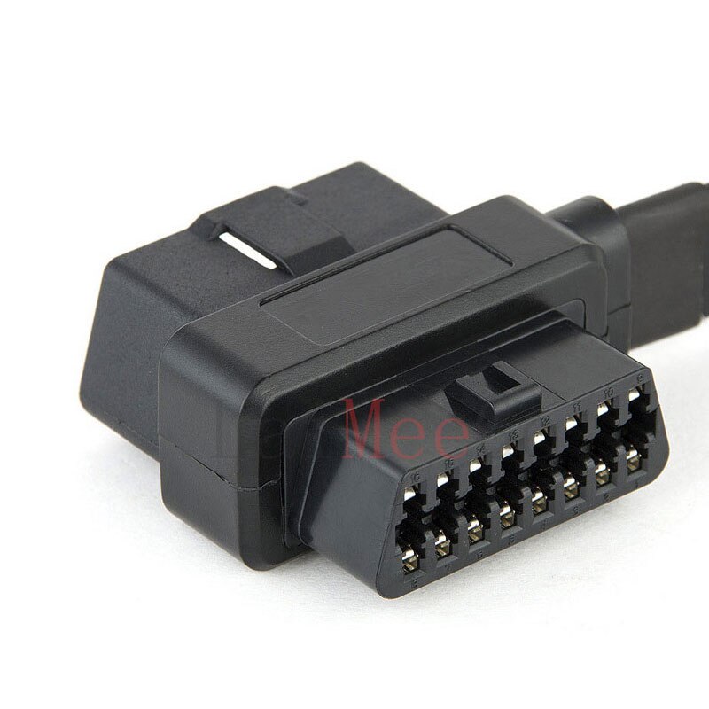 Auto OBD2 One Pull Two Extension Line One Point Two Flat Cable Full Core Power 0.6m 16 Pin Connection Adapter