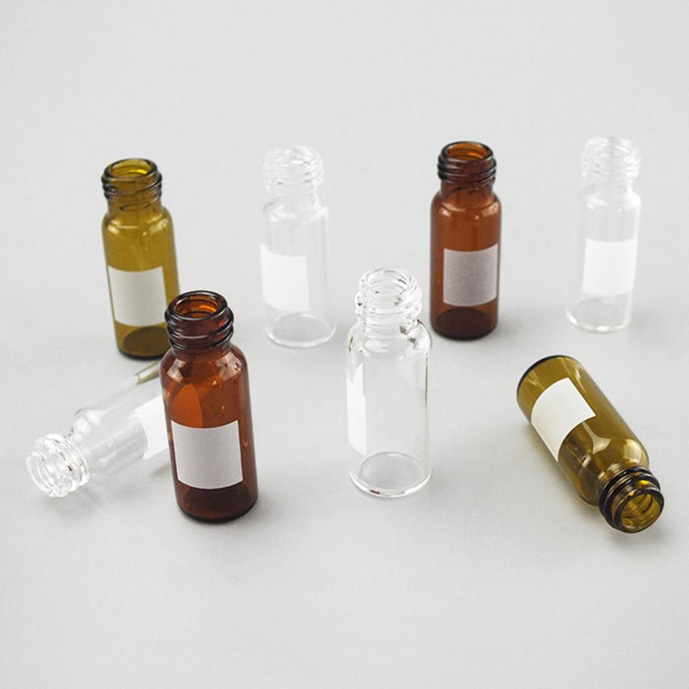 Suministros de laboratorio botella de muestra de vidrio de borosilicato almacenaje de polvos botella líquida herramienta de prueba