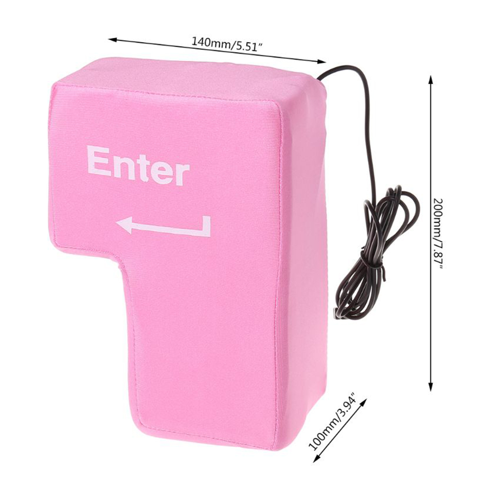 Anti-Stress Computer Huge Enter Key Big Giant USB Keyboard Vent Button Pillow