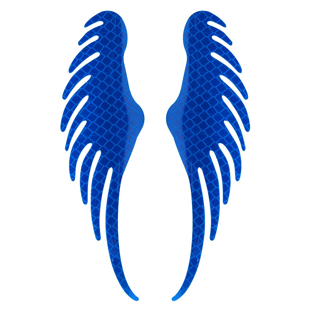Safety Warning Reflective Car Sticker Angel Wings Reflective Warning Sign Funny Bike Decal Sticker Motorbike Reflective Sticker: Blue