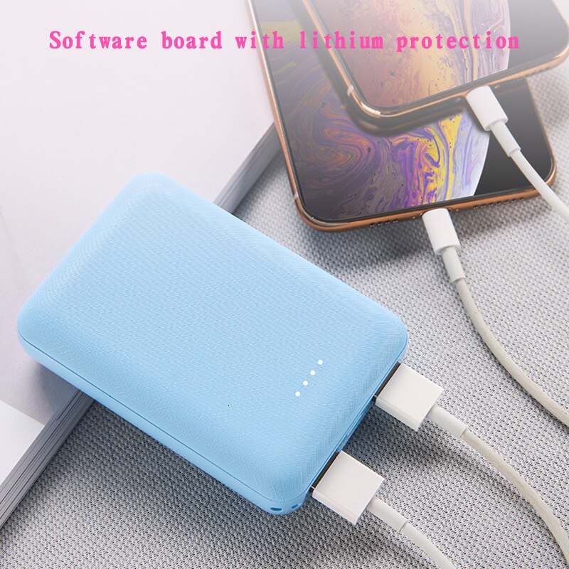 Geen Batterij Power Bank Case Dubbele Usb Externe Diy Batterij Shell Mobiele Telefoon Geval Oplader Powerbank Voor Xiaomi Iphone Samsung: blue shell