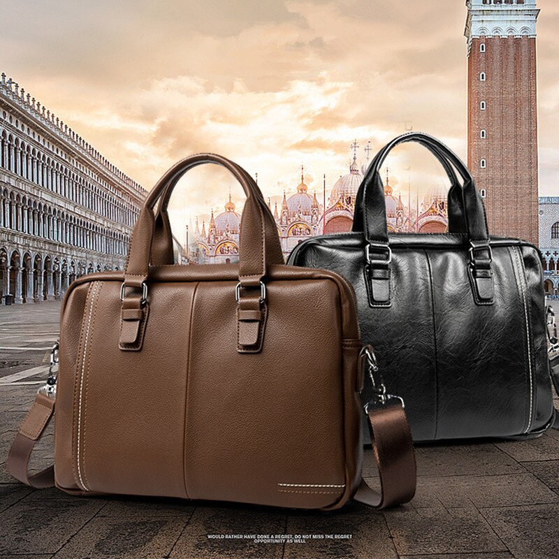 Kantoor handtas aktetas tas heren zakelijk merk zacht imitatieleer schoudertas messenger bags laptop zakelijke aktetas