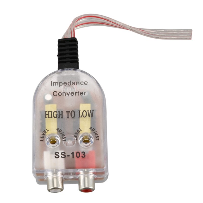 Convertidor de alta a baja impedancia para vehículos, adaptador de altavoz a línea RCA
