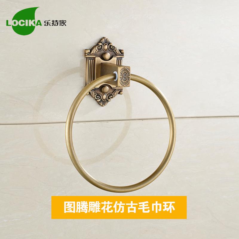 Vintage Bronze Bathroom Accessories European Brushed Solid Brass Bathroom Hardware Set Wall Mounted Carved Bathroom Products: towle ring