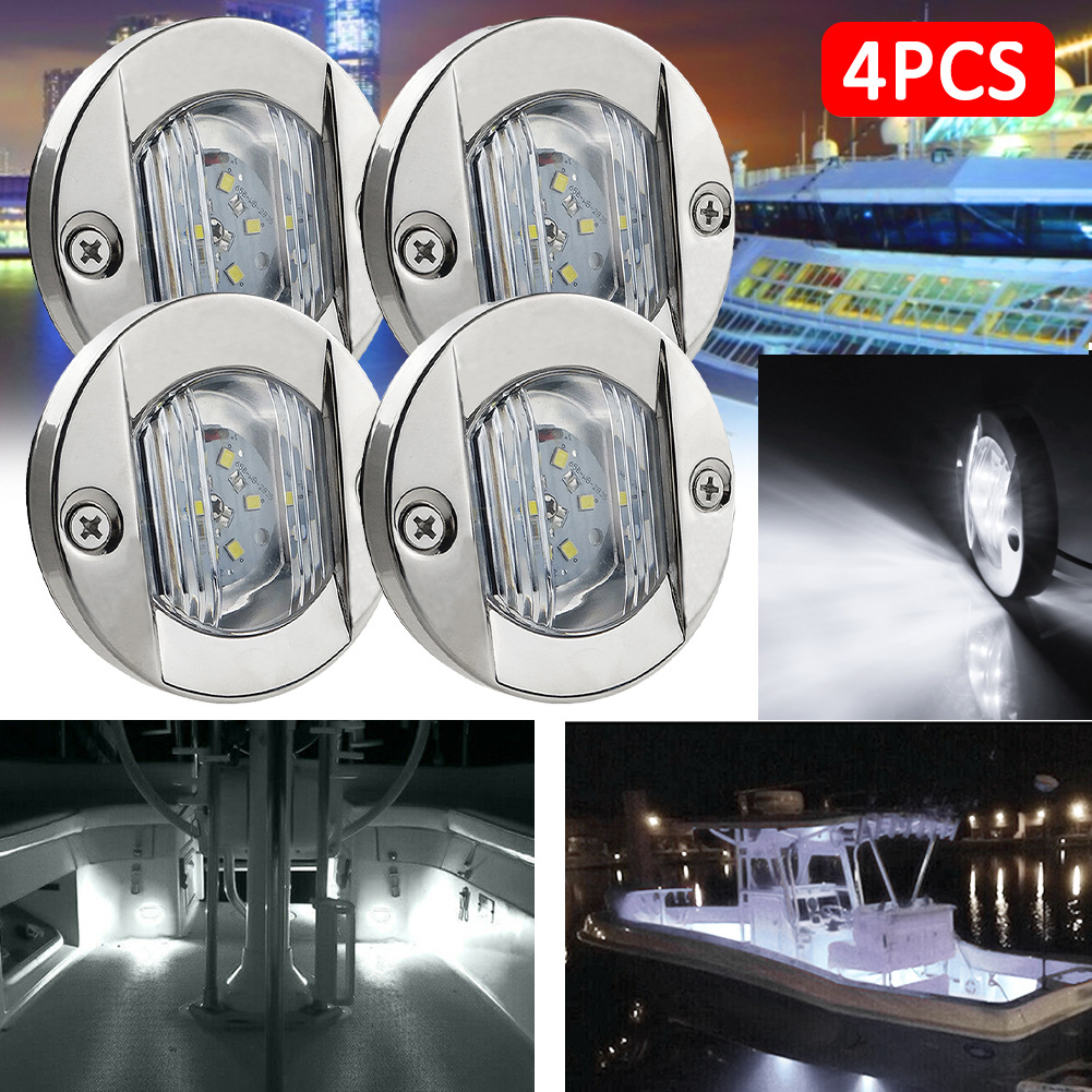 6 LED Deck Courtesy Lights DC 12V LED Stern Light Anchor Navigation Marine Interior Cabin Lights White/Blue/Amber Waterproof